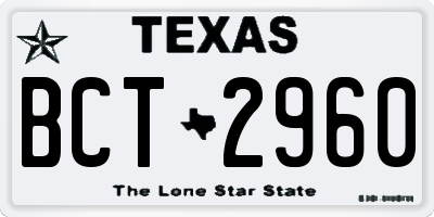 TX license plate BCT2960