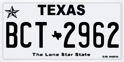 TX license plate BCT2962