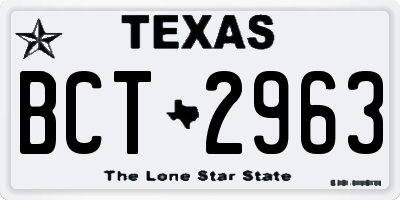 TX license plate BCT2963