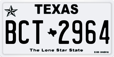 TX license plate BCT2964