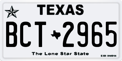 TX license plate BCT2965