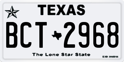 TX license plate BCT2968