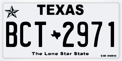 TX license plate BCT2971