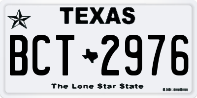 TX license plate BCT2976