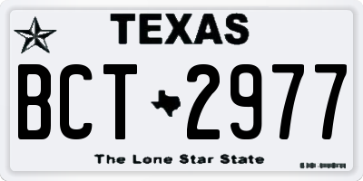 TX license plate BCT2977