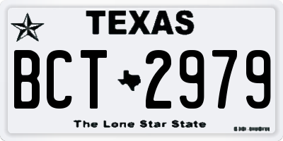TX license plate BCT2979