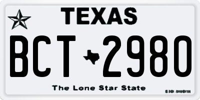 TX license plate BCT2980