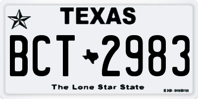 TX license plate BCT2983
