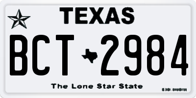 TX license plate BCT2984