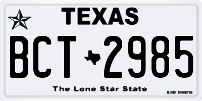 TX license plate BCT2985