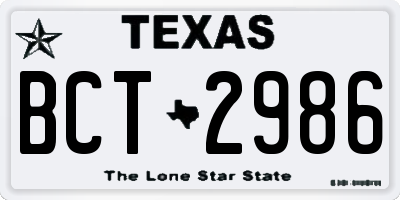 TX license plate BCT2986
