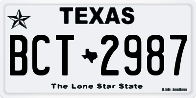 TX license plate BCT2987