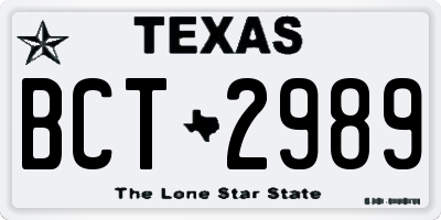 TX license plate BCT2989