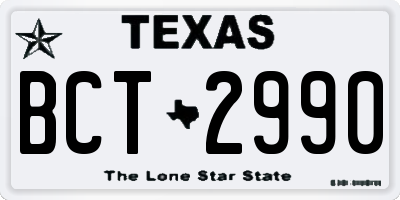 TX license plate BCT2990