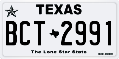 TX license plate BCT2991