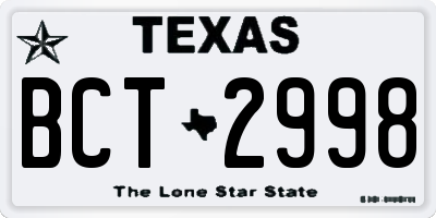 TX license plate BCT2998