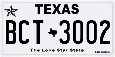 TX license plate BCT3002