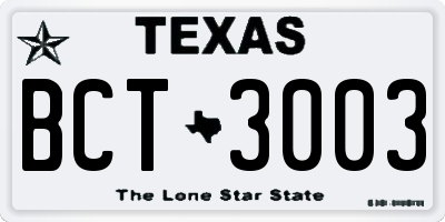 TX license plate BCT3003