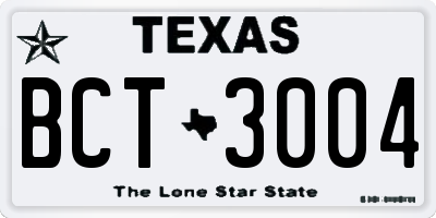 TX license plate BCT3004