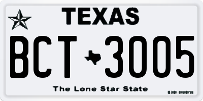 TX license plate BCT3005