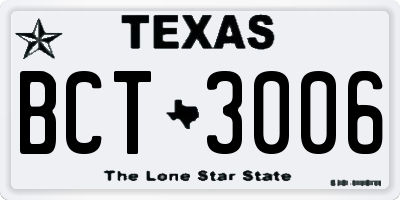 TX license plate BCT3006