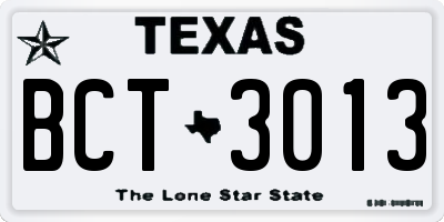 TX license plate BCT3013