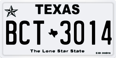 TX license plate BCT3014