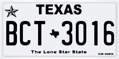 TX license plate BCT3016