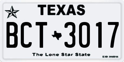 TX license plate BCT3017