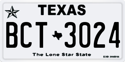TX license plate BCT3024