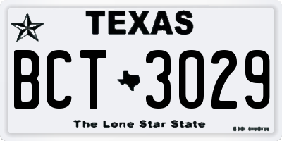 TX license plate BCT3029