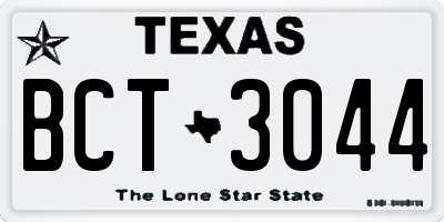 TX license plate BCT3044