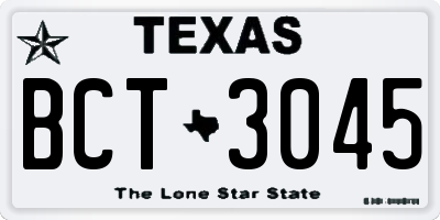 TX license plate BCT3045