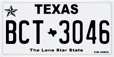 TX license plate BCT3046