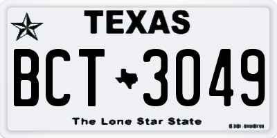 TX license plate BCT3049