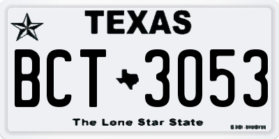 TX license plate BCT3053