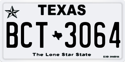 TX license plate BCT3064