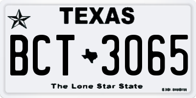 TX license plate BCT3065