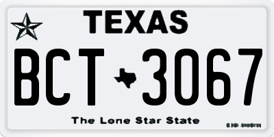 TX license plate BCT3067
