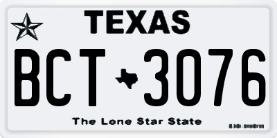 TX license plate BCT3076