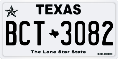 TX license plate BCT3082