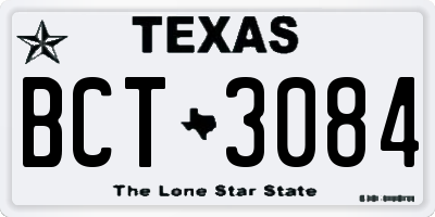 TX license plate BCT3084