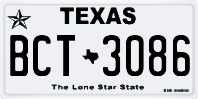 TX license plate BCT3086