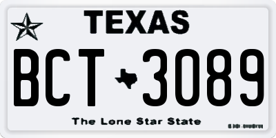 TX license plate BCT3089