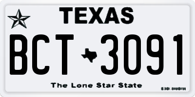 TX license plate BCT3091