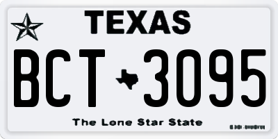TX license plate BCT3095