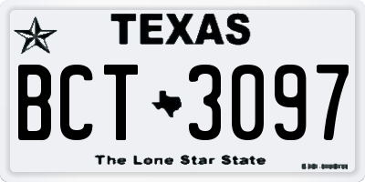 TX license plate BCT3097