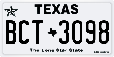 TX license plate BCT3098