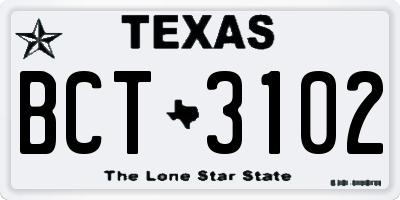 TX license plate BCT3102