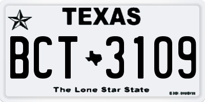TX license plate BCT3109